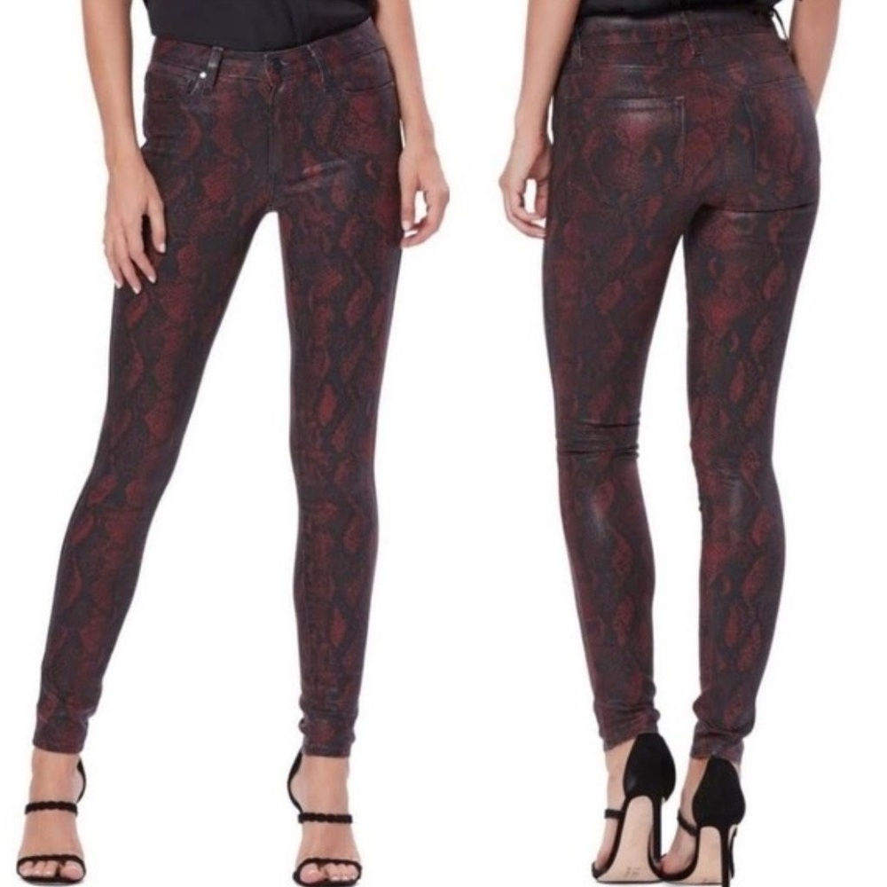 Paige Coated Snake Print Jeans